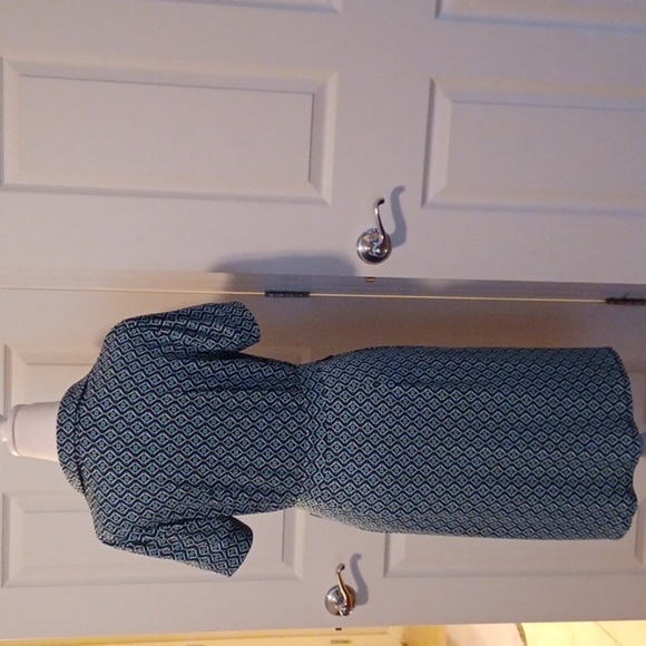 💙🌺MSK Black and Blue Casual Button Down Dress - Picture 6 of 11
